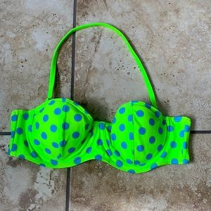Neon dotted bikini top